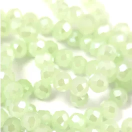 Firepolished donut bead - 3x4mm - Opal Mint - sold on strand