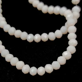   Firepolished donut bead - 3x4mm - Light Peach Matt - sold on strand