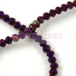   Firepolished donut bead - 3x4mm - Metallic Violet  Iris - sold on strand