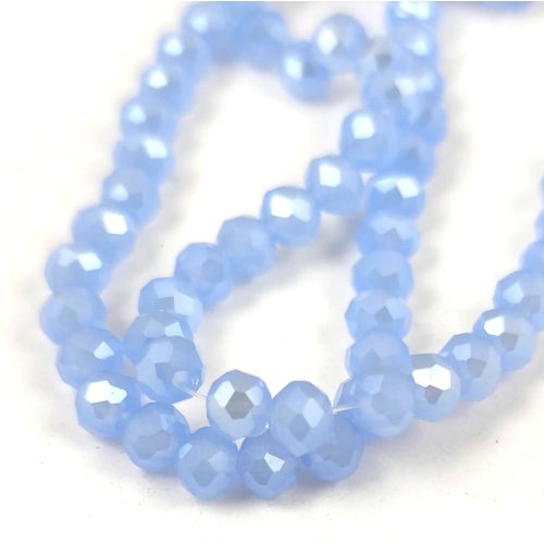 Firepolished donut bead - 3x4mm - Air Blue Opal - sold on strand