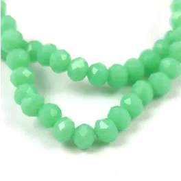 Firepolished donut bead - 3x4mm - Mint - sold on strand