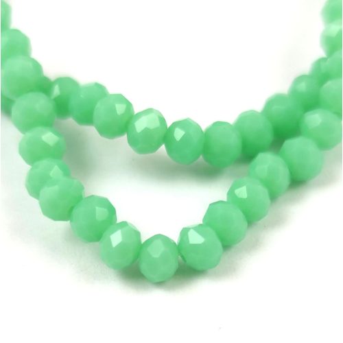 Firepolished donut bead - 3x4mm - Mint - sold on strand