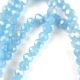 Firepolished donut bead - 3x4mm - Blue Opal Luster - sold on strand