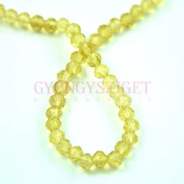   Firepolished donut bead - 3x4mm - Champagne AB - sold on strand