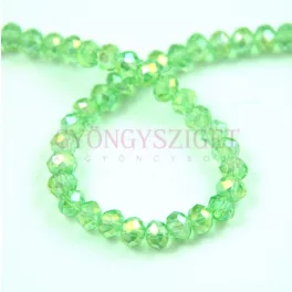  Firepolished donut bead - 3x4mm - Erinite AB - sold on strand