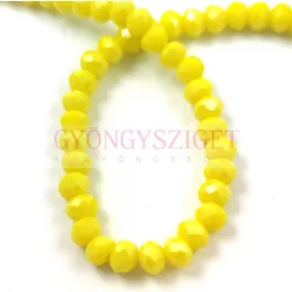   Firepolished donut bead - 3x4mm - Yellow Luster - sold on strand