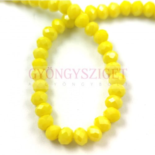 Firepolished donut bead - 3x4mm - Yellow Luster - sold on strand