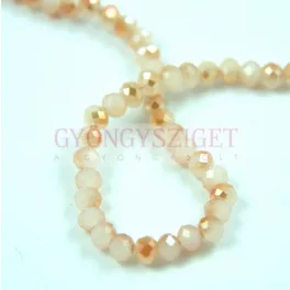   Firepolished donut bead - 3x4mm - White Opal Apollo - sold on strand