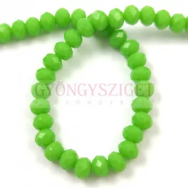   Firepolished donut bead - 3x4mm - Light Green Apple - sold on strand