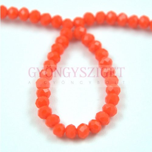 Csiszolt fánk gyöngy - Orange - 3x4mm - szálon