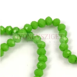 Firepolished donut bead - 3x4mm - Green Pea - sold on strand