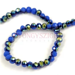   Firepolished donut bead - 3x4mm - Sapphire Metallic Green Iris - sold on strand