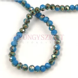   Firepolished donut bead - 3x4mm - Air Blue Opal Iris - sold on strand