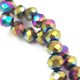 Firepolished donut bead - 5x6mm - Metallic Purple Iris - sold on strand