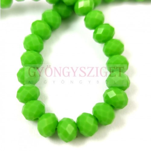 Firepolished donut bead - 5x6mm - Pea Green  - sold on strand