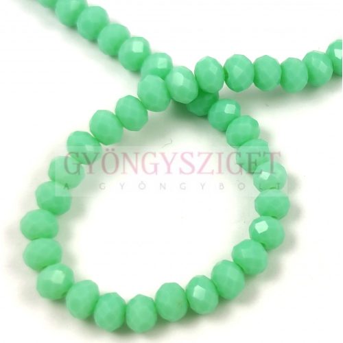 Firepolished donut bead - 5x6mm - Turquoise Green  - sold on strand