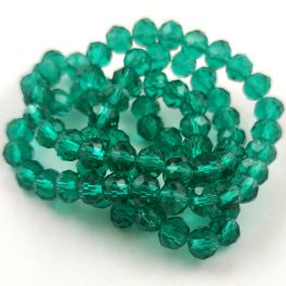   Firepolished donut bead - 5x6mm - Emerald Luster - sold on strand