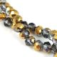 Firepolished donut bead - 5x6mm - Graphite Gold - sold on strand