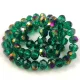Firepolished donut bead - 6x8mm - Emerald Iris - sold on strand