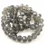 Firepolished donut bead - 6x8mm - Black Diamond - sold on strand