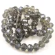 Firepolished donut bead - 6x8mm - Black Diamond - sold on strand