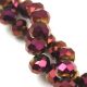 Firepolished donut bead - 6x8mm - Metallic Violet Iris - sold on strand