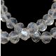 Firepolished donut bead - 6x8mm - Crystal - sold on strand