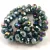 Firepolished donut bead - 6x8mm - Dark Green Iris - sold on strand