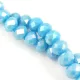 Firepolished donut bead - 6x8mm - Blue AB - sold on strand