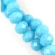 Firepolished donut bead - 6x8mm - Turquoise Blue - sold on strand