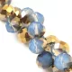 Firepolished donut bead - 6x8mm - Air Blue Opal Amber - sold on strand