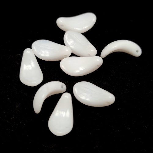 Íves szirom gyöngy - 7x13mm - Alabaster