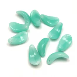 Curved Petal Bead - 7x13mm - Alabaster Mint Blend