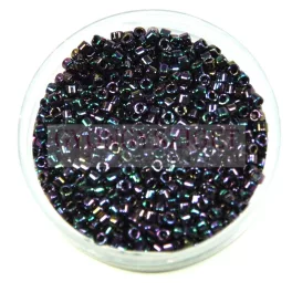   Miyuki Delica Japanese Seed Bead  size : 10/0 - 0004 10 Metallic Dark Plum Iris