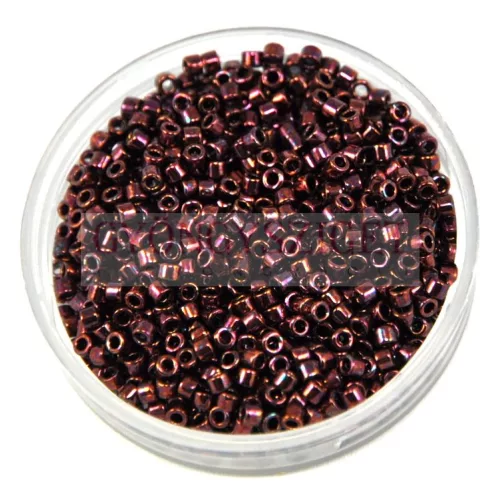 Miyuki Delica Japanese Seed Bead  size : 10/0 - 0012 Metallic Dark Raspberry