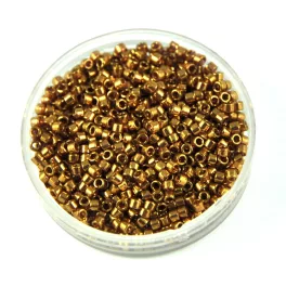   Miyuki Delica Japanese Seed Bead  size : 10/0 - 0022L Metallic lt Bronze
