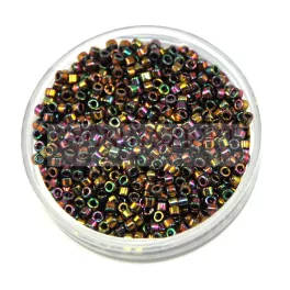   Miyuki Delica Japanese Seed Bead  size : 10/0 - 0023 Metallic Gold Iris