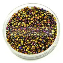   Miyuki Delica Japanese Seed Bead  size : 10/0 - 0029 10 Metallic Purple Gold Iris