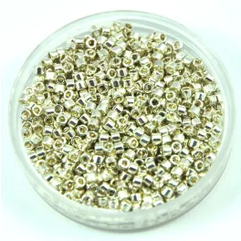   Miyuki Delica Japanese Seed Bead  size : 10/0 - 0035 - Galvanized Silver