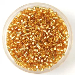   Miyuki Delica Japanese Seed Bead  size : 10/0 - 0042 Silver Lined Gold 10/0