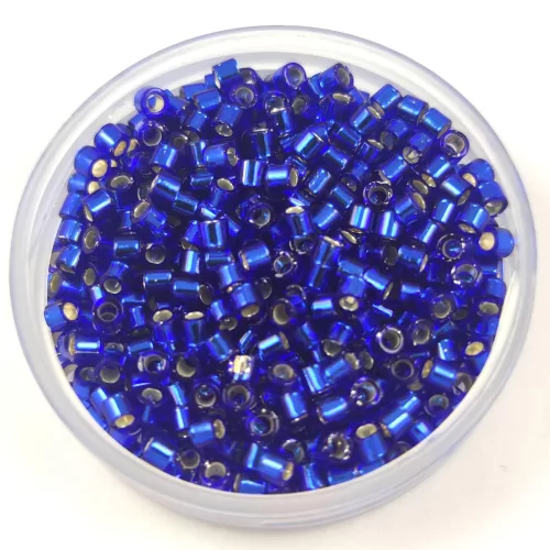 Miyuki Delica Japanese Seed Bead  size : 10/0 - 0047 - Silver Lined Cobalt - 10/0