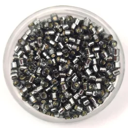   Miyuki Delica Japanese Seed Bead  - 48 -  Silver Lined Grey - 10/0