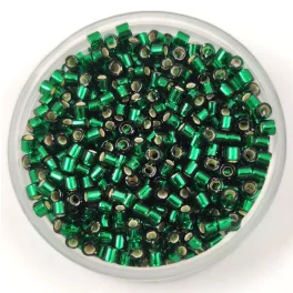   Miyuki Delica Japanese Seed Bead  - 148 -  Silver Lined Green - 10/0