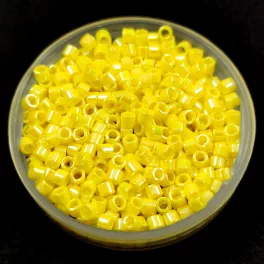   Miyuki Delica Japanese Seed Bead  size : 10/0 - 0160 Opaque Yellow AB