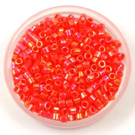   Miyuki Delica Japanese Seed Bead  size : 10/0 - 0161 Opaque Orange AB