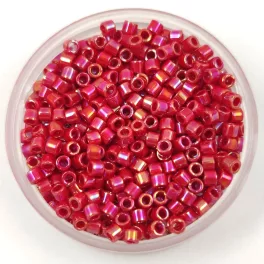   Miyuki Delica Japanese Seed Bead  size : 10/0 - 0162 Opaque Red AB