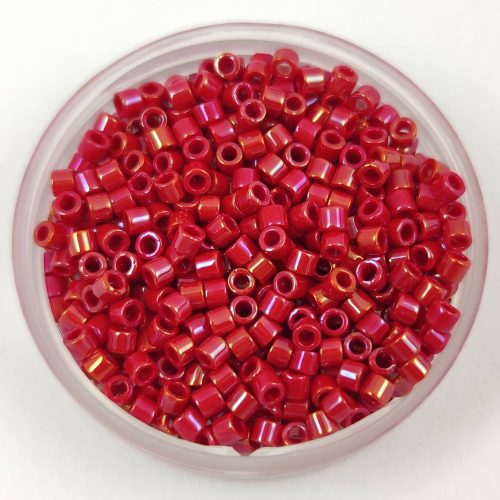 Miyuki Delica Japanese Seed Bead - 214 - Opaque Red AB - 10/0