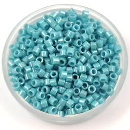   Miyuki Delica Japanese Seed Bead  - 217 - Opaque Turquoise Green Luster - 10/0