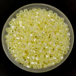   Miyuki Delica Japanese Seed Bead  - 232 - Dyed Yellow Lined Crystal Ceylon - 10/0
