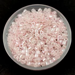   Miyuki Delica Japanese Seed Bead  - 234 - Dyed Baby Pink Lined Crystal Ceylon - 10/0